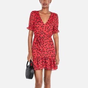 Express red floral cap sleeve dress NWT